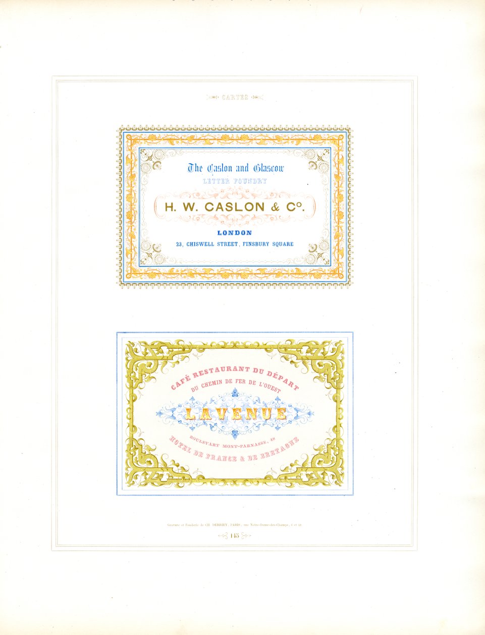 Modelos de cartões de visita decorativos com molduras ornamentais (imprimir) de Charles Derriey