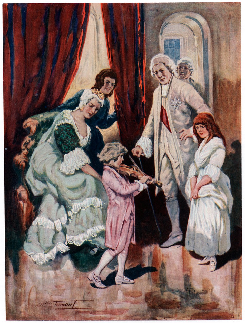 Mozart ganha o coração da realeza c1763 no início do século XX de Charles Dudley Tennant
