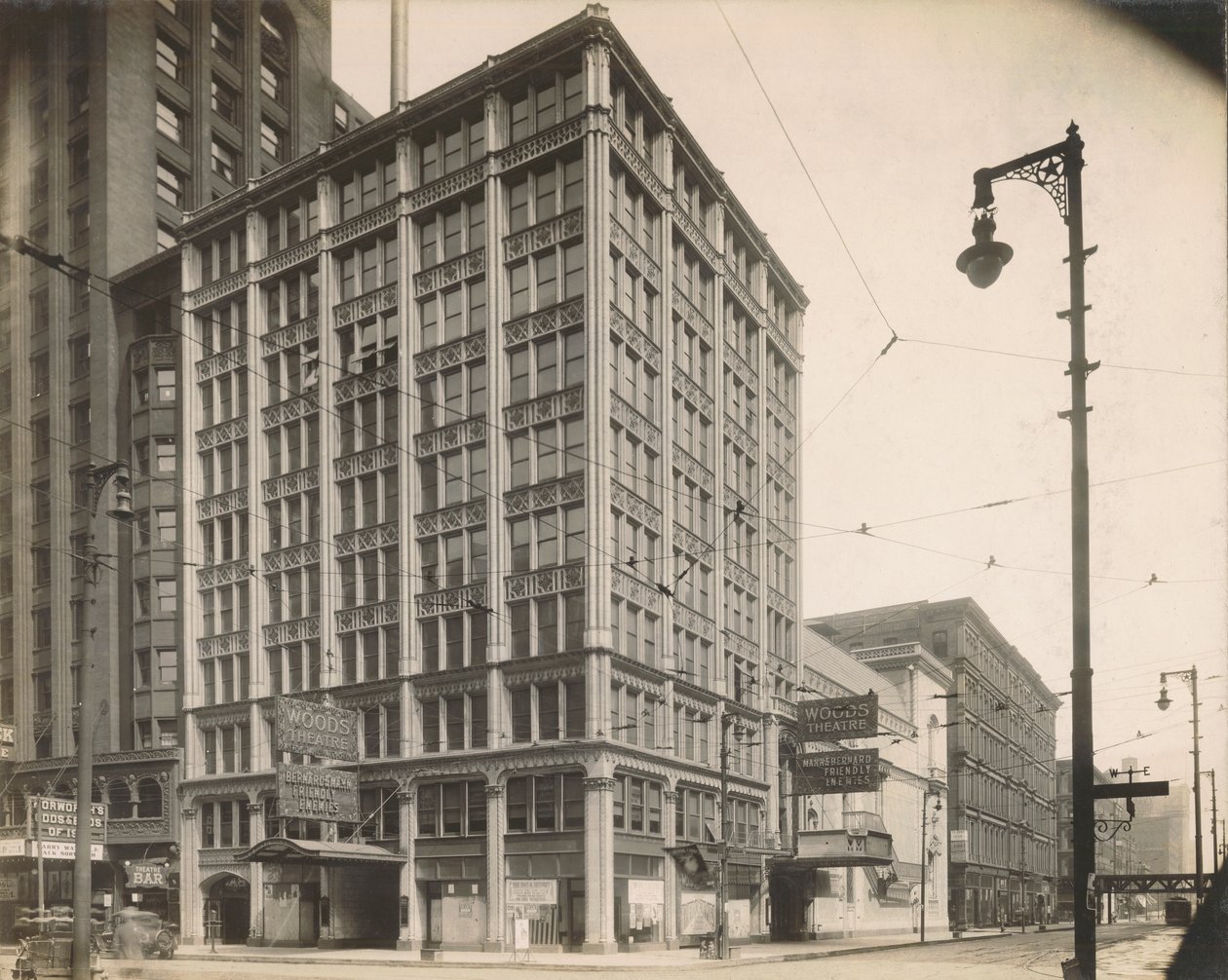 Vista, de, madeiras, teatro, em, 54, W., Randolph, st, chicago, c.1900 de Charles E. Barker