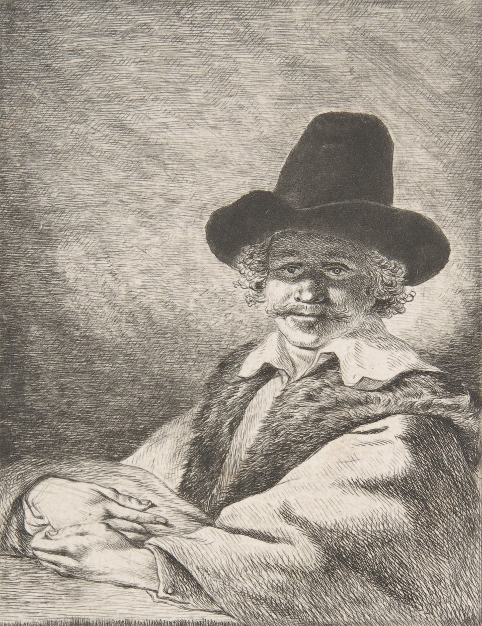 Retrato de homem sentado de chapéu, 1782. de Charles Echard