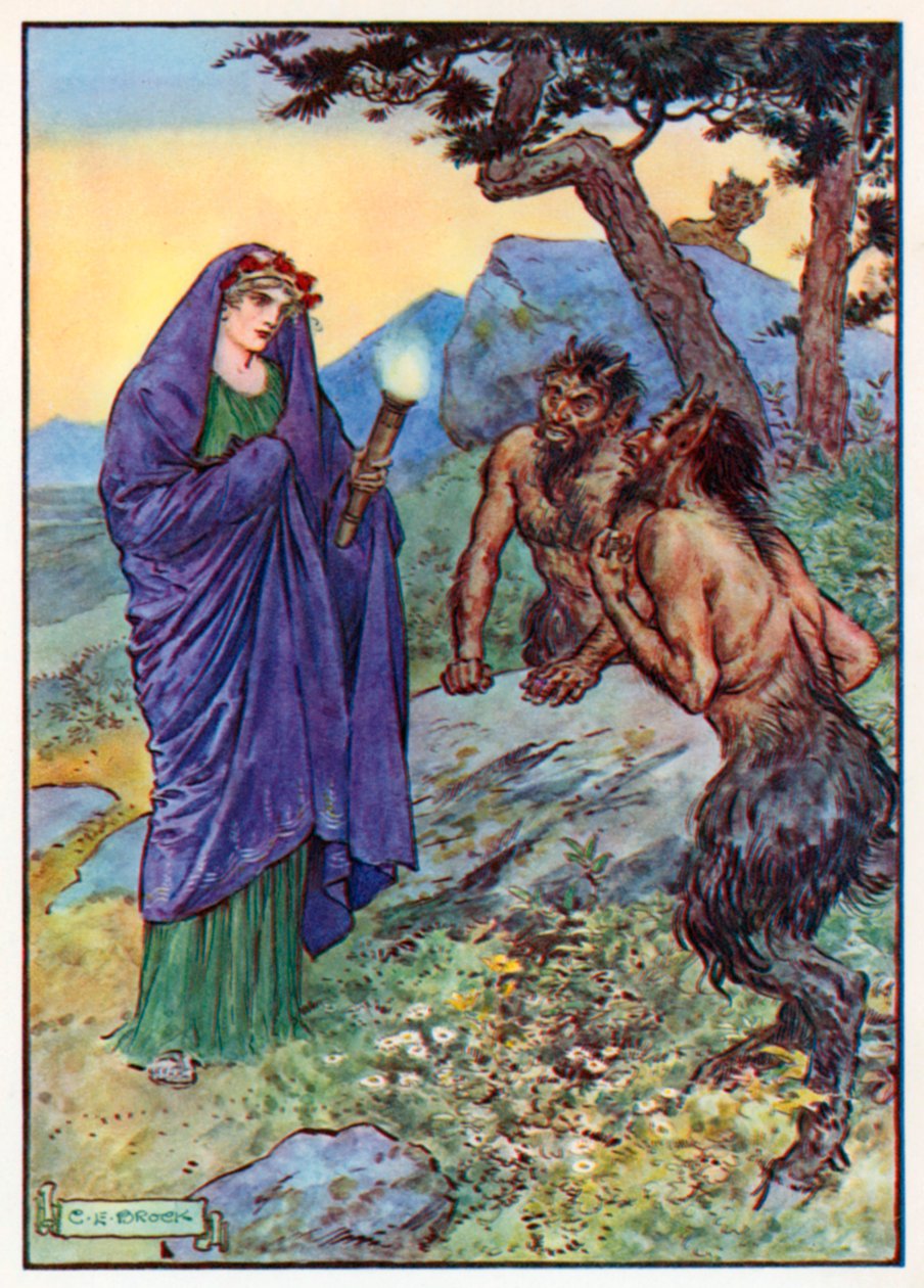 Ceres a perguntar pela sua filha (litografia a cores) de Charles Edmund (after) Brock