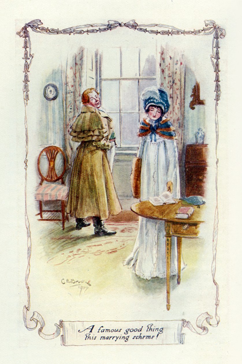 Uma coisa boa famosa este esquema de casar, 1907 (ilustração) de Charles Edmund Brock
