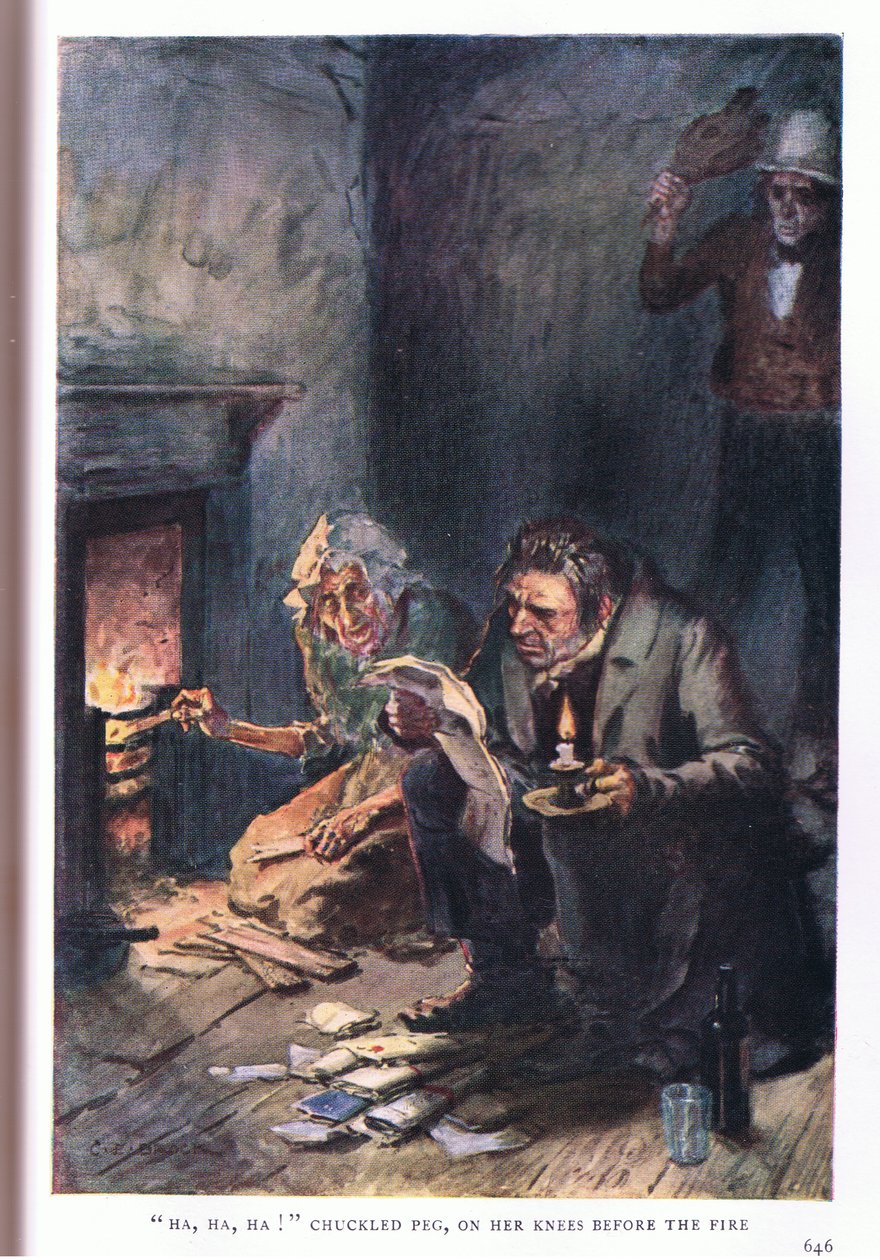 Ha, ha, ha! riu Peg, ajoelhada diante do fogo de Charles Edmund Brock
