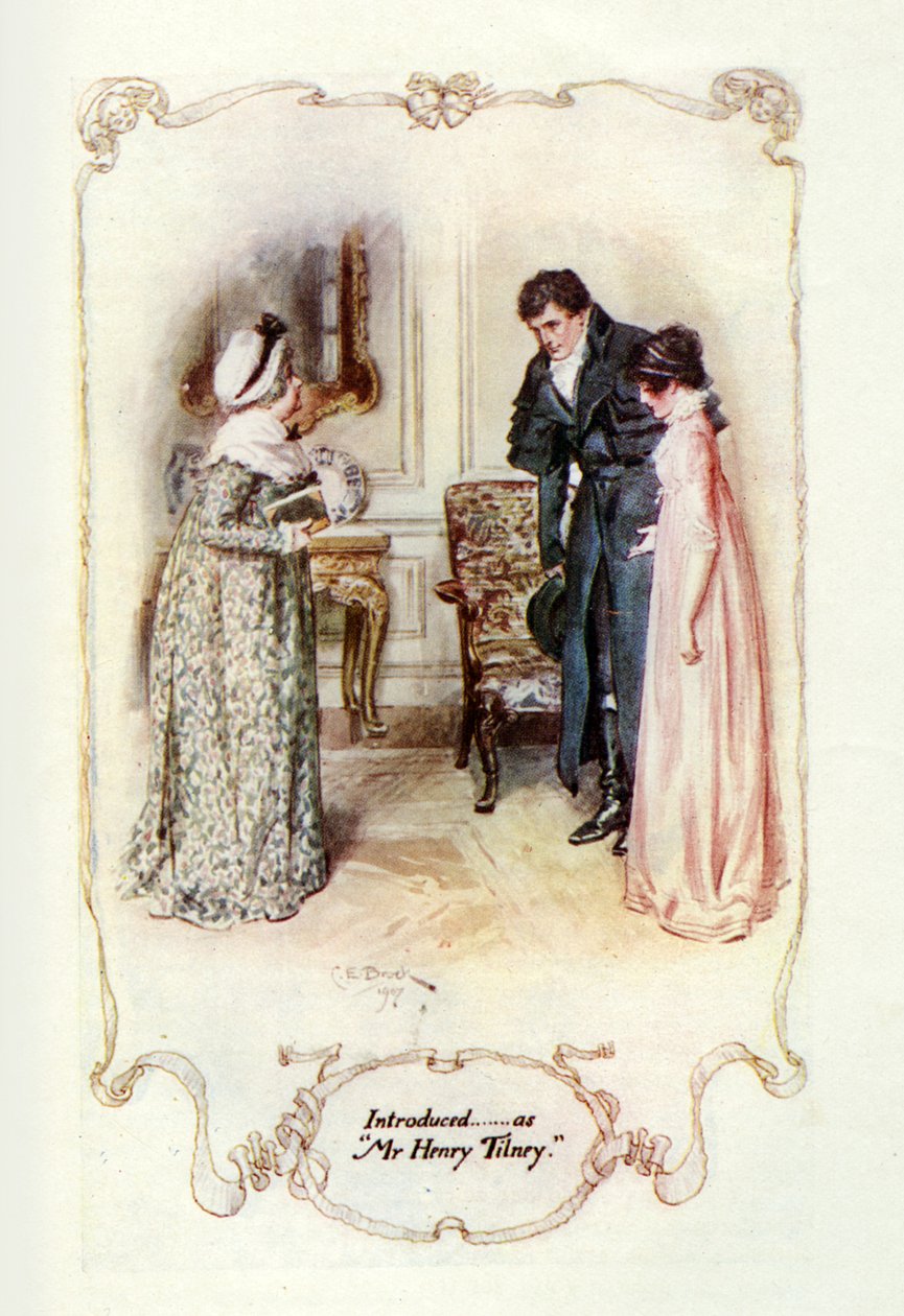 Introduzido ..... como o Sr. Henry Tilney, 1907 (ilustração) de Charles Edmund Brock
