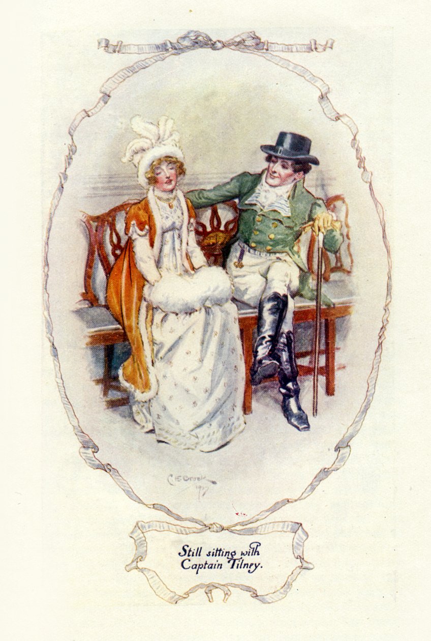 Ainda sentado com o Capitão Tilney, 1907 (ilustração) de Charles Edmund Brock
