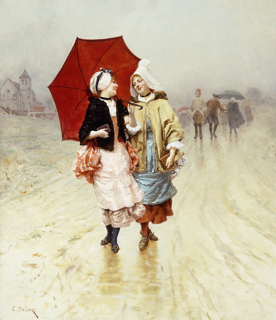 O guarda-chuva vermelho, de Charles Edouard Delort