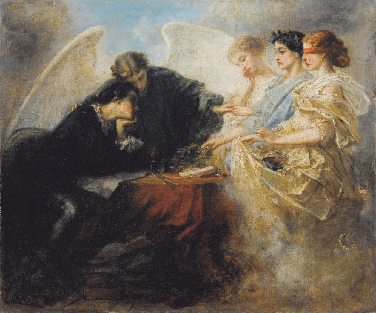 Jovem na encruzilhada, 1856 de Charles Edouard de Beaumont
