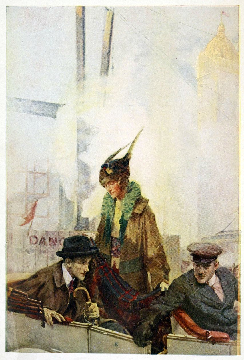 The Home-Coming of Bibbs, do The Turmoil, pub. 1915 (lito colorido) de Charles Edward Chambers
