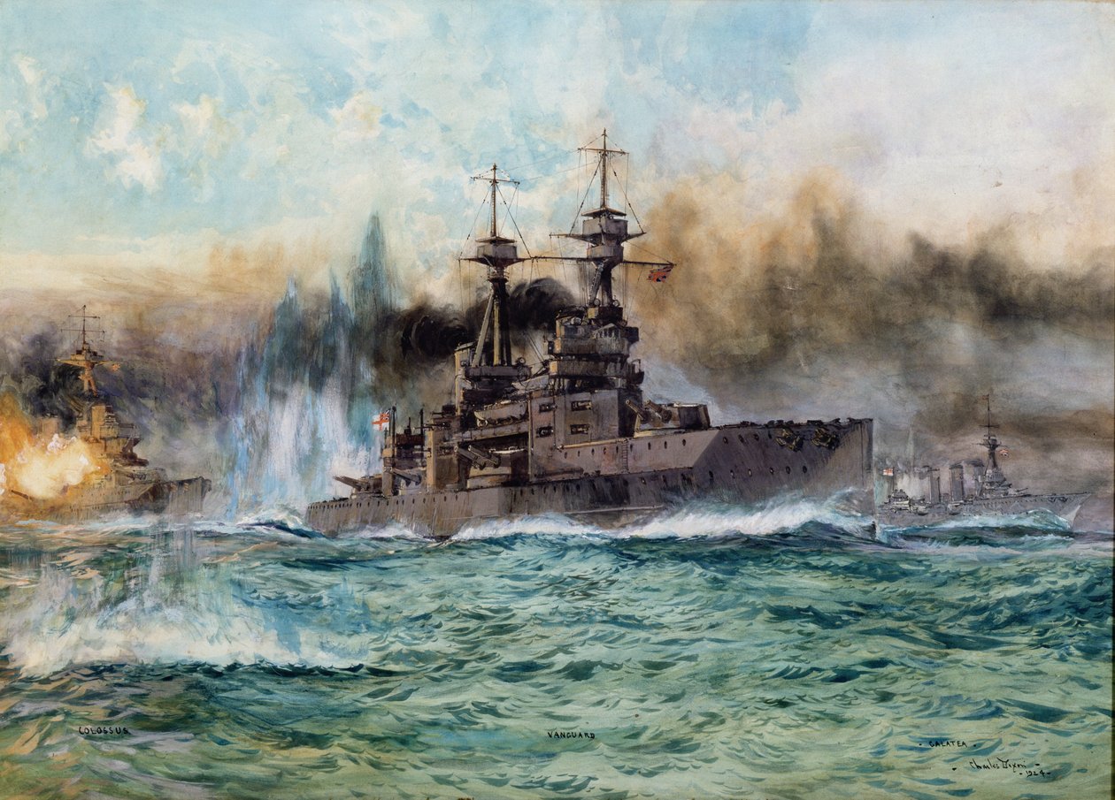 HMS Vanguard na Batalha da Jutlândia, 1924 de Charles Edward Dixon