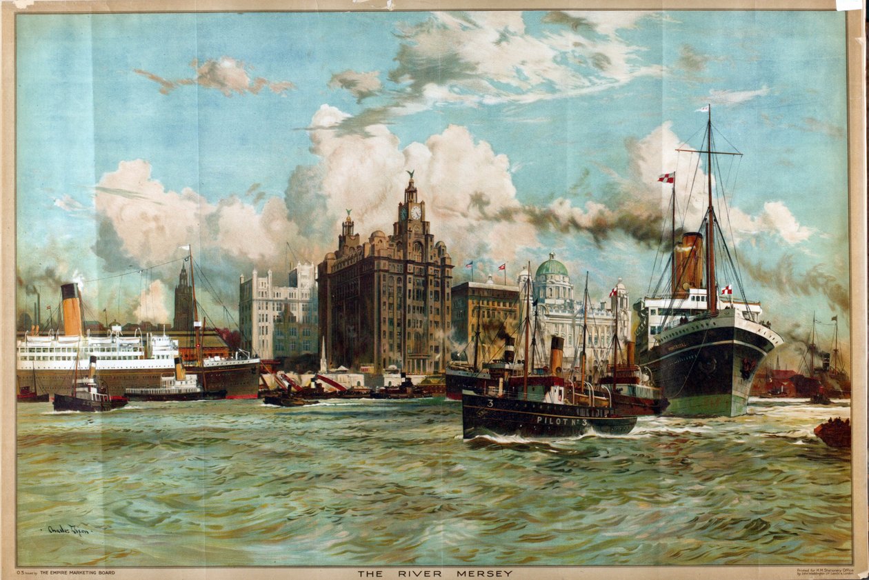O rio Mersey, da série "Western Gateway to the Empire" (Porta Ocidental para o Império) de Charles Edward Dixon