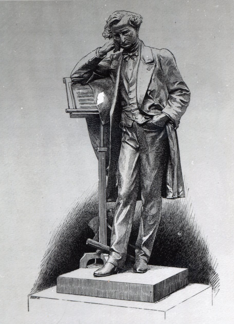 Hector Berlioz, depois da estátua de Alfred Lenoir na Praça Vintimille, Paris, 1886 de Charles Edward Wilson