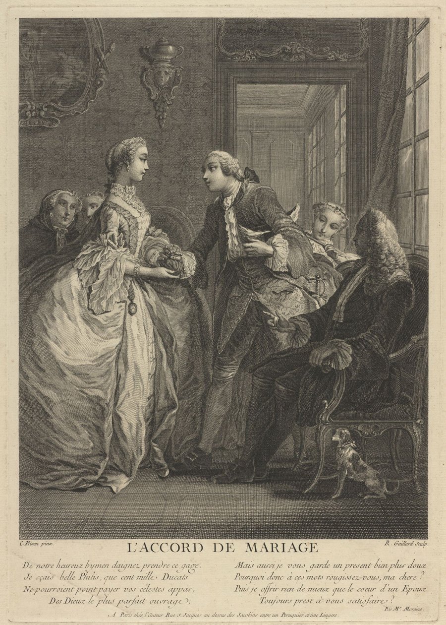 Contrato de casamento, século XVIII de Charles Eisen