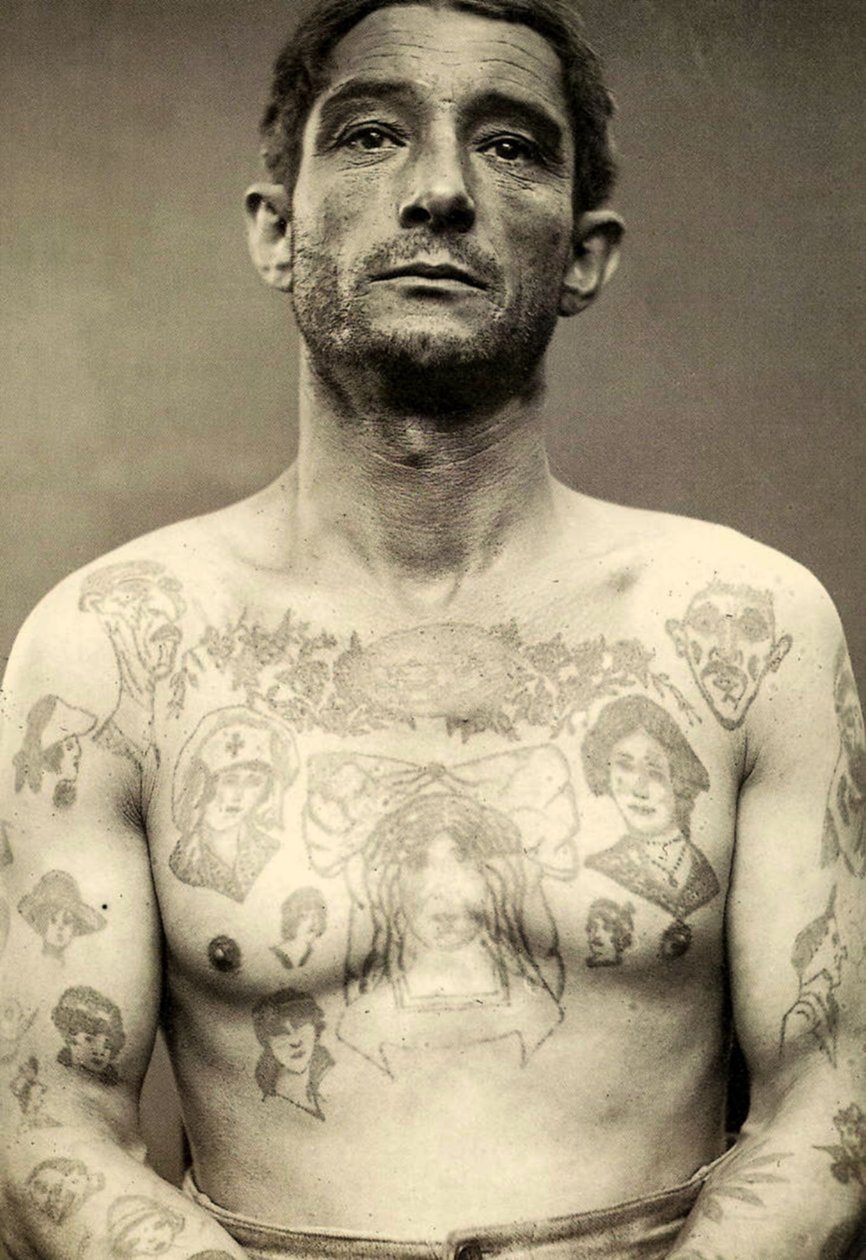 Retrato, de, um, tatuado, homem de Charles Eisenmann