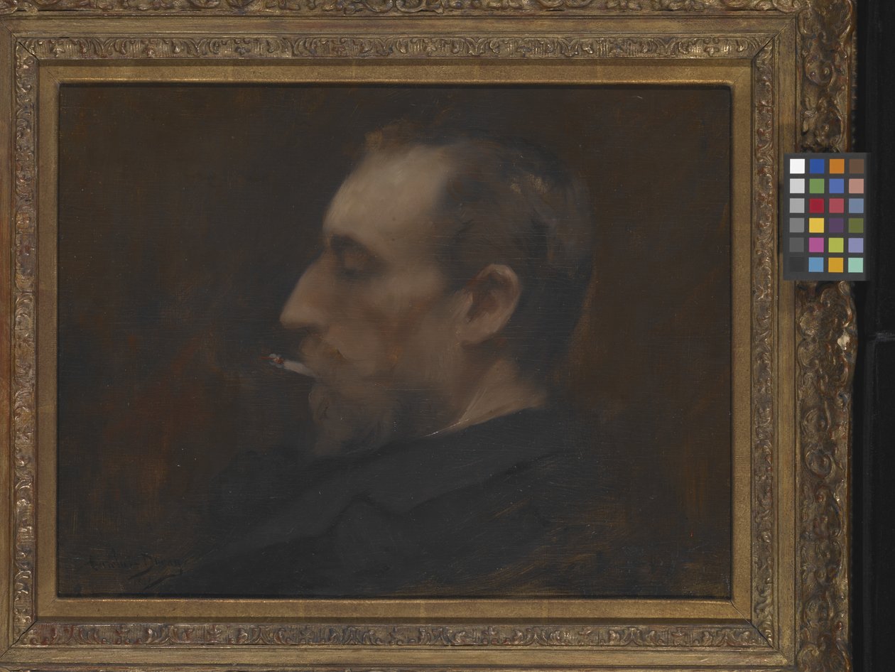 Retrato de um homem (óleo sobre madeira) de Charles Emile Auguste Carolus Duran