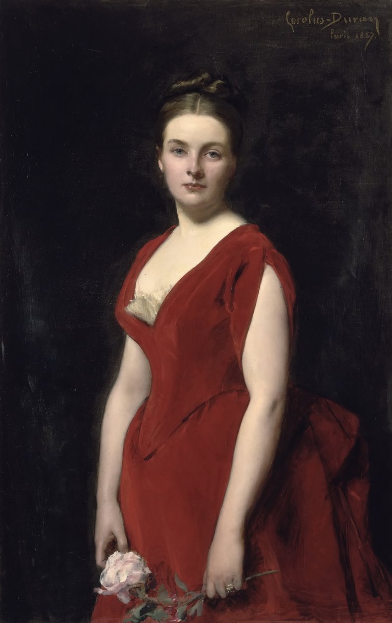 Retrato da condessa Anna Alexandrovna Obolenskaya 1861-1917, 1887 de Charles Emile Auguste Carolus Duran