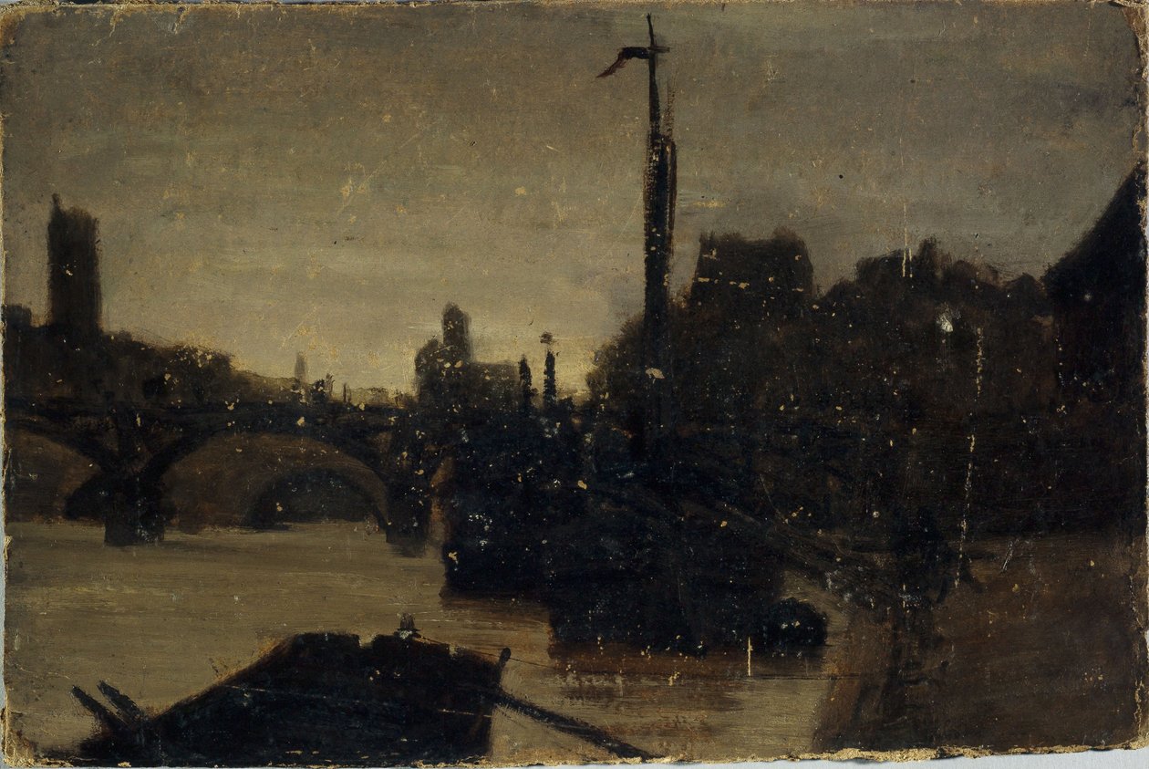 A Pont des Arts, ca. 1870 (pintura) de Charles Emile Cuisin