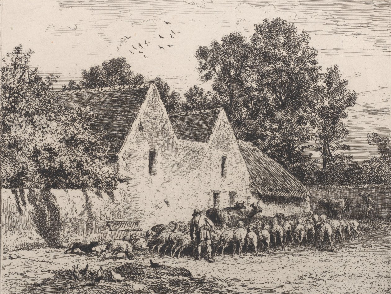 Uma Fazenda, 1864. de Charles Emile Jacque