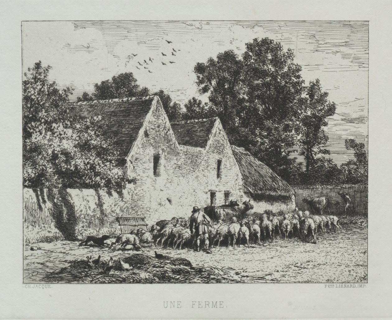Uma casa de fazenda de Charles Emile Jacque