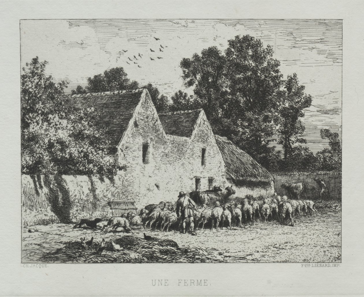 Uma casa de fazenda. de Charles Emile Jacque