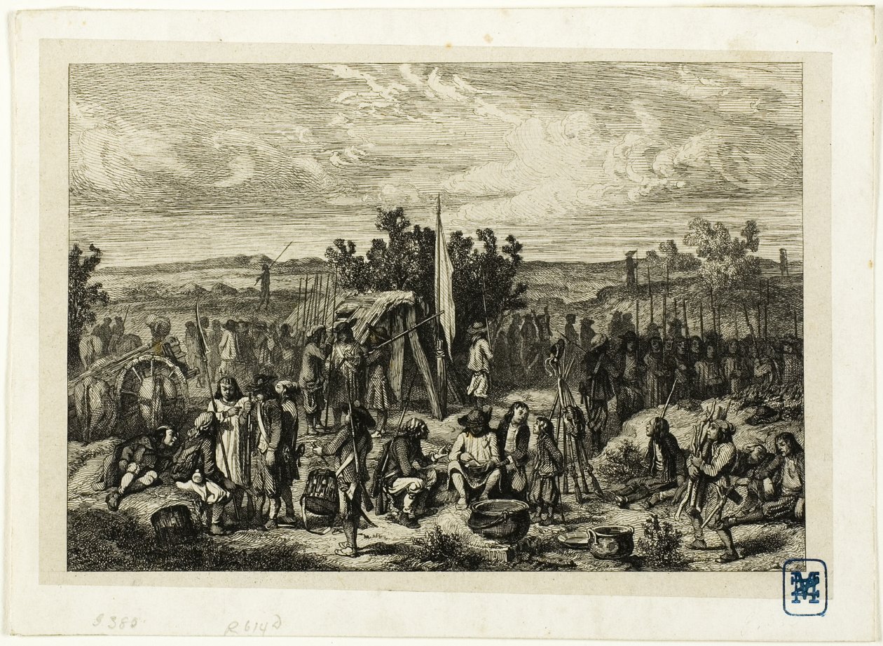 Um acampamento monarquista de Charles Emile Jacque