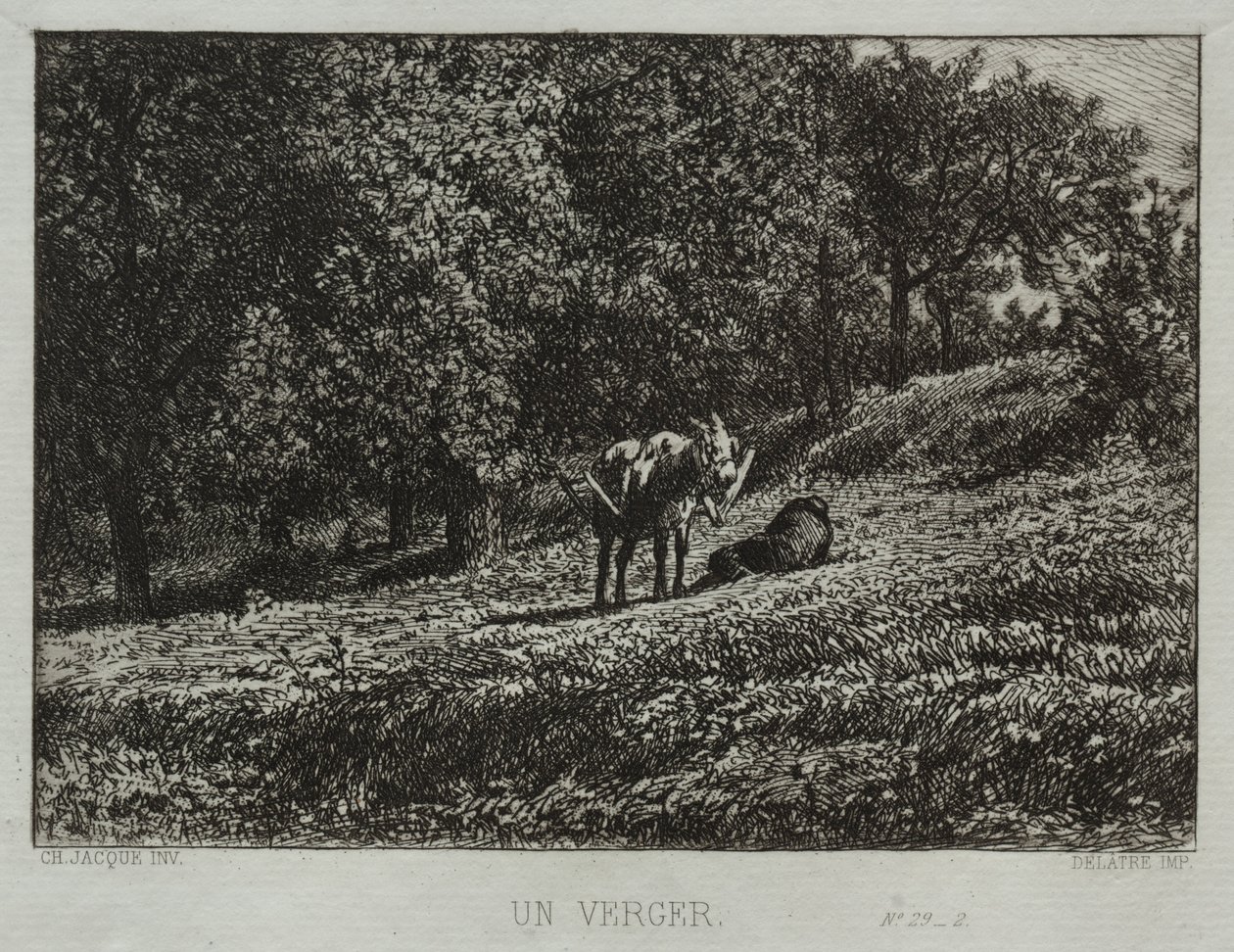 Um pomar. de Charles Emile Jacque