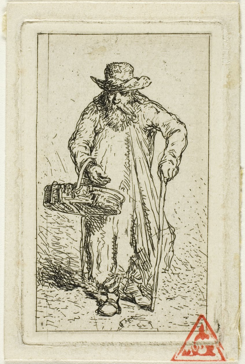 Mendigo com cesta de Charles Emile Jacque
