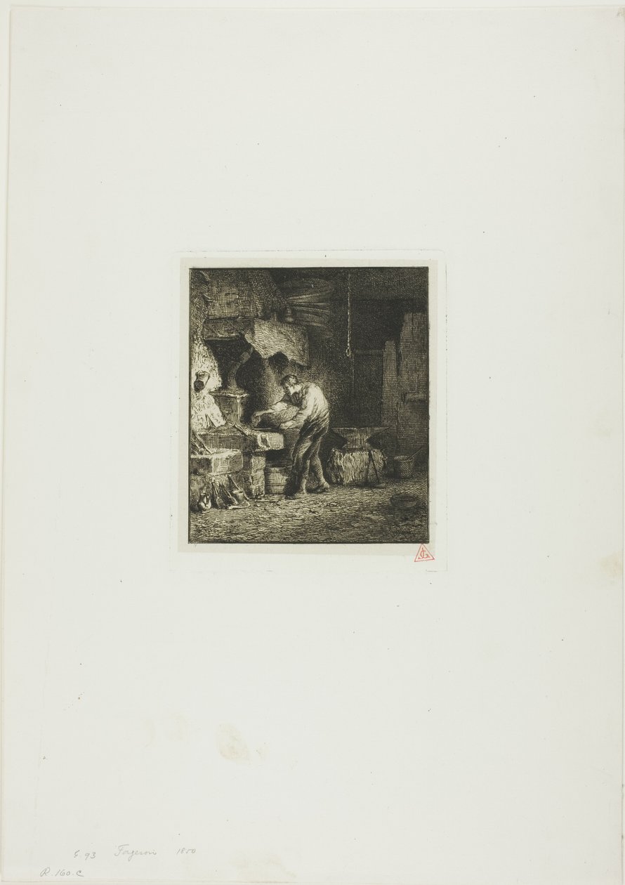 Ferreiro virado para a esquerda de Charles Emile Jacque
