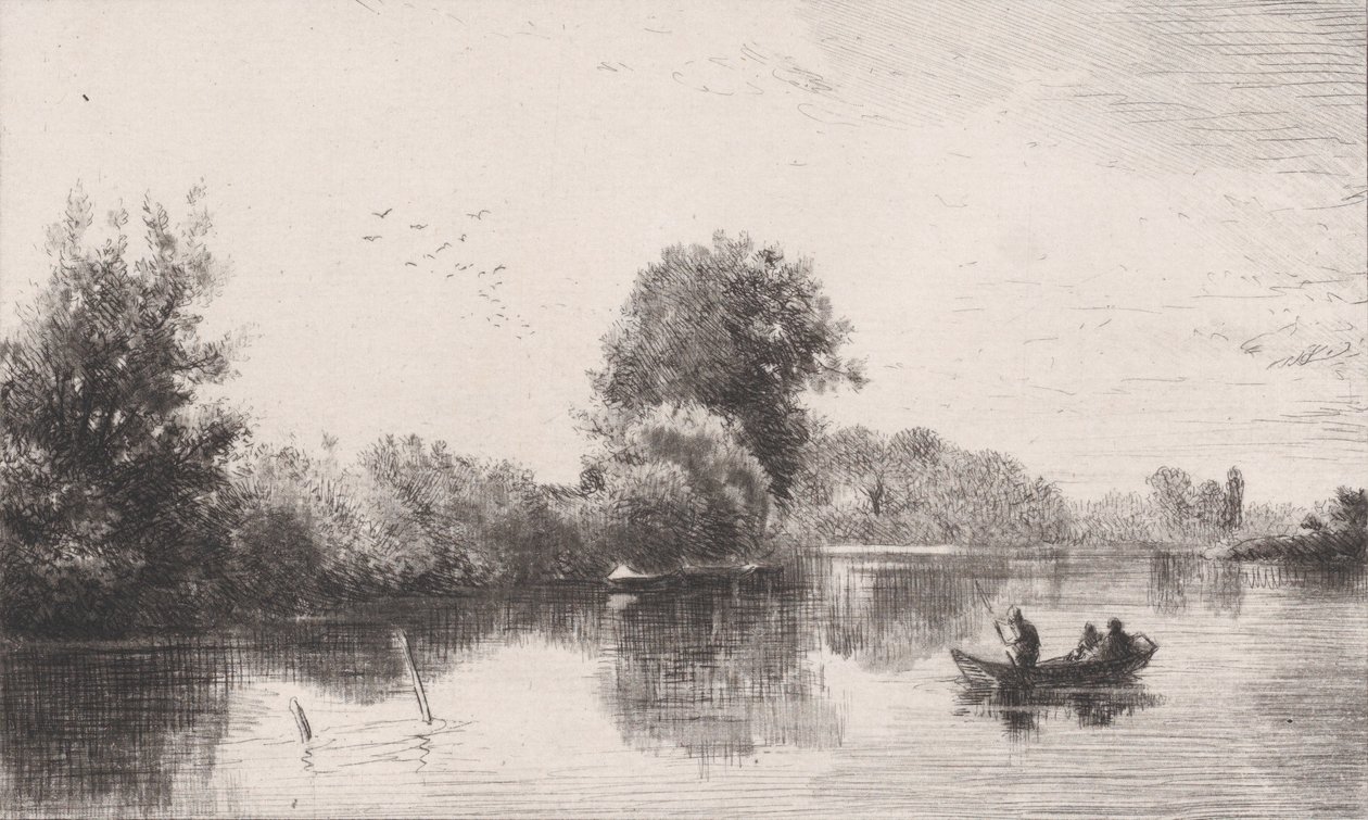 Bords-de-la-Marne, c. 1862. de Charles Emile Jacque
