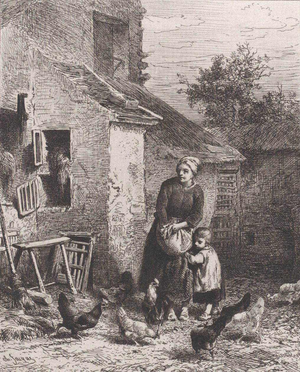 Esquina do Pátio, 1864. de Charles Emile Jacque