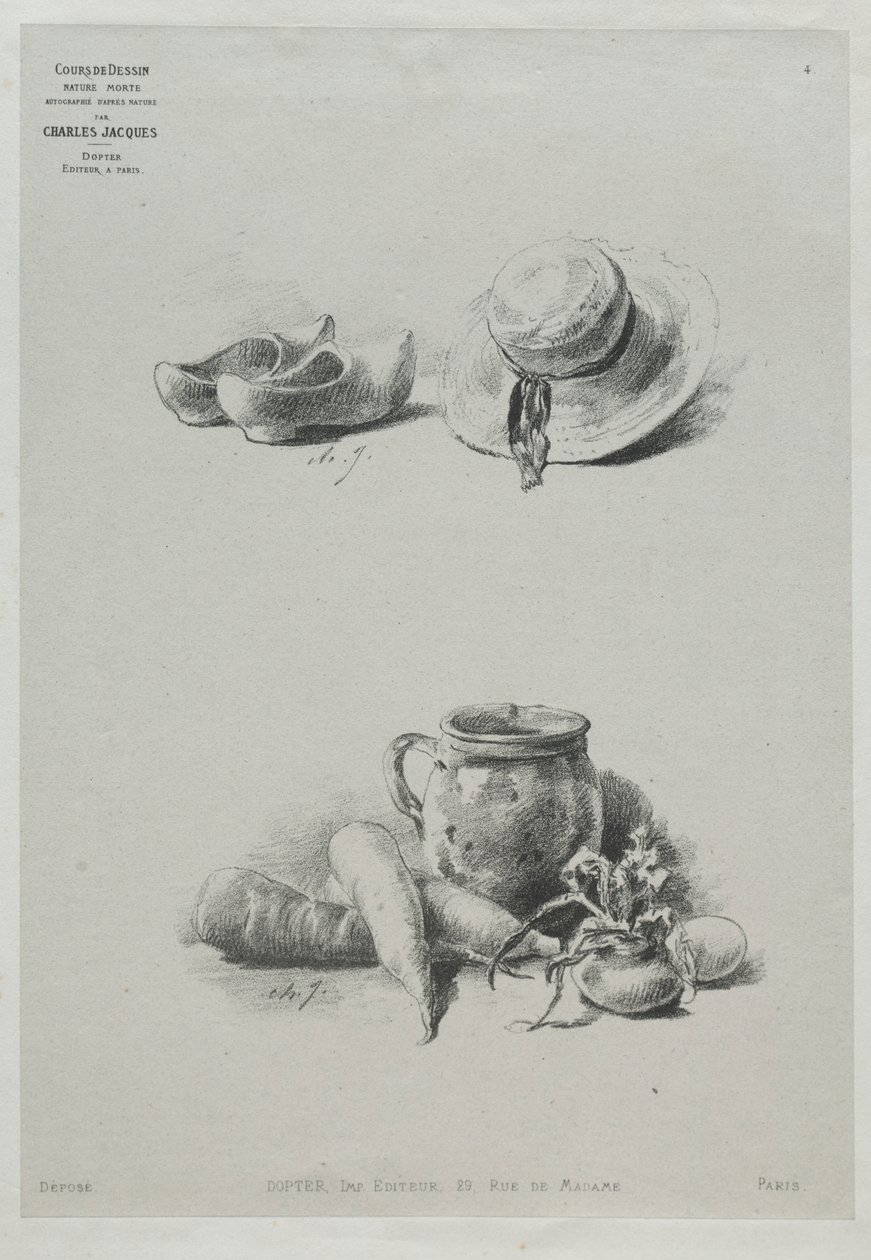 Curso de Desenho: No. 4 - Still Life. de Charles Emile Jacque