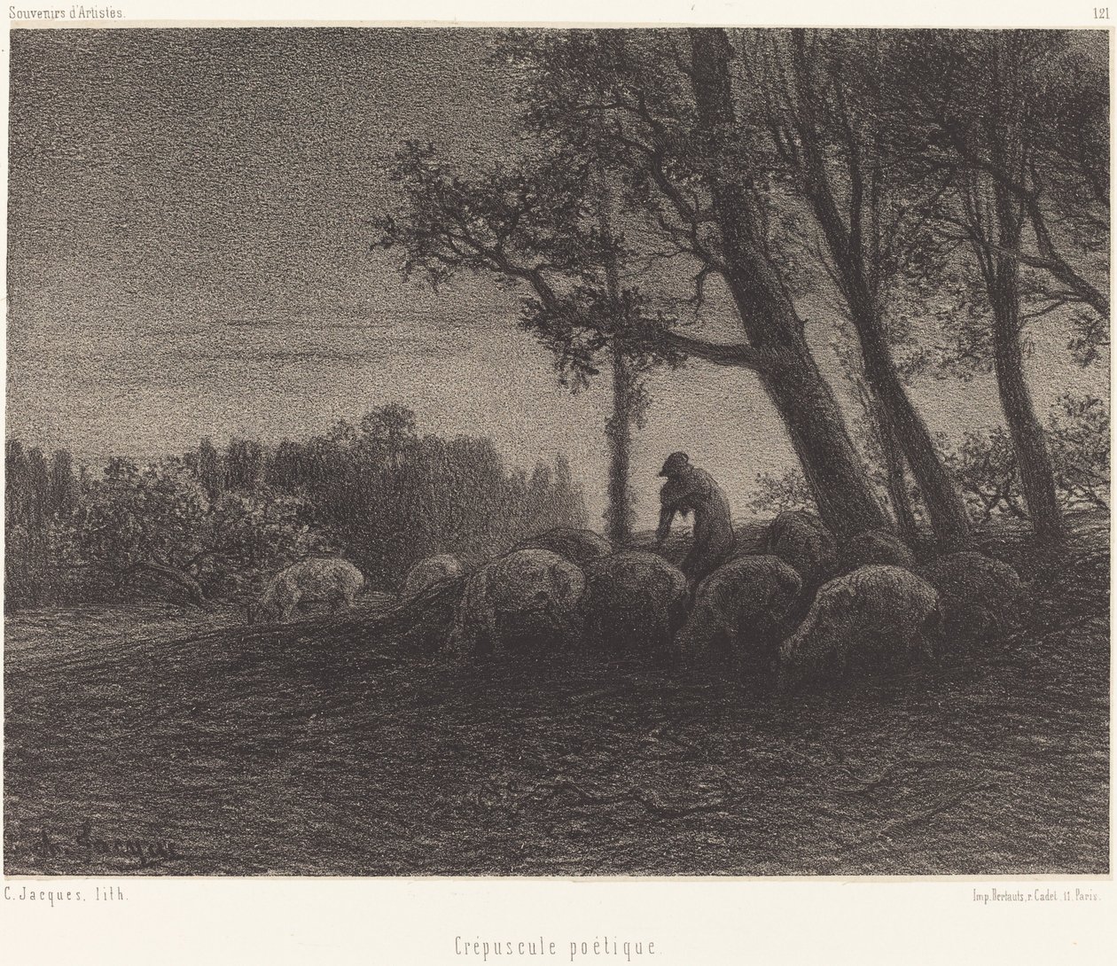 Crepúsculo Poético de Charles Emile Jacque