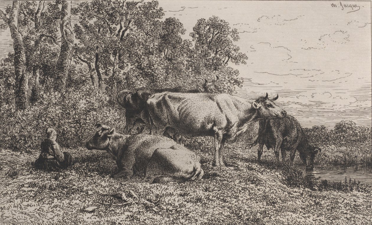 Vacas holandesas, 1864. de Charles Emile Jacque
