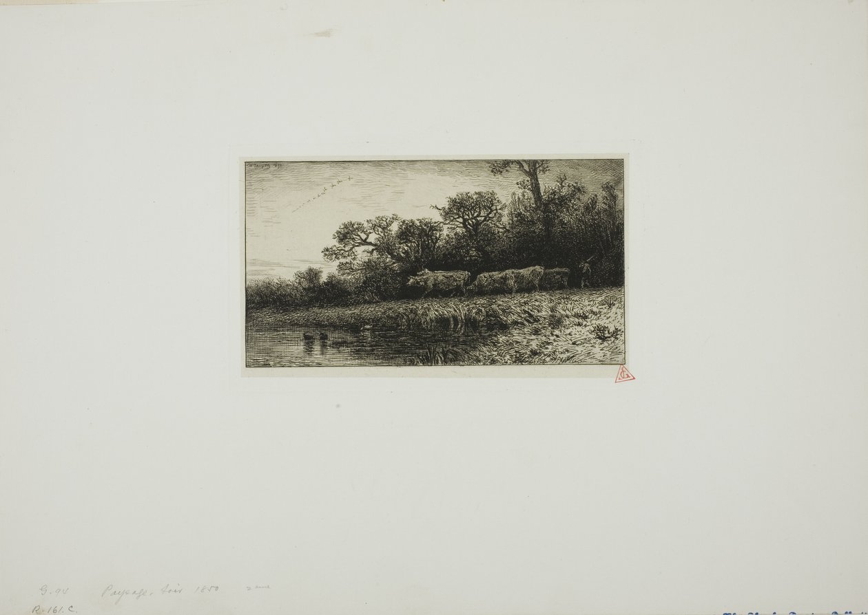 Paisagem noturna de Charles Emile Jacque