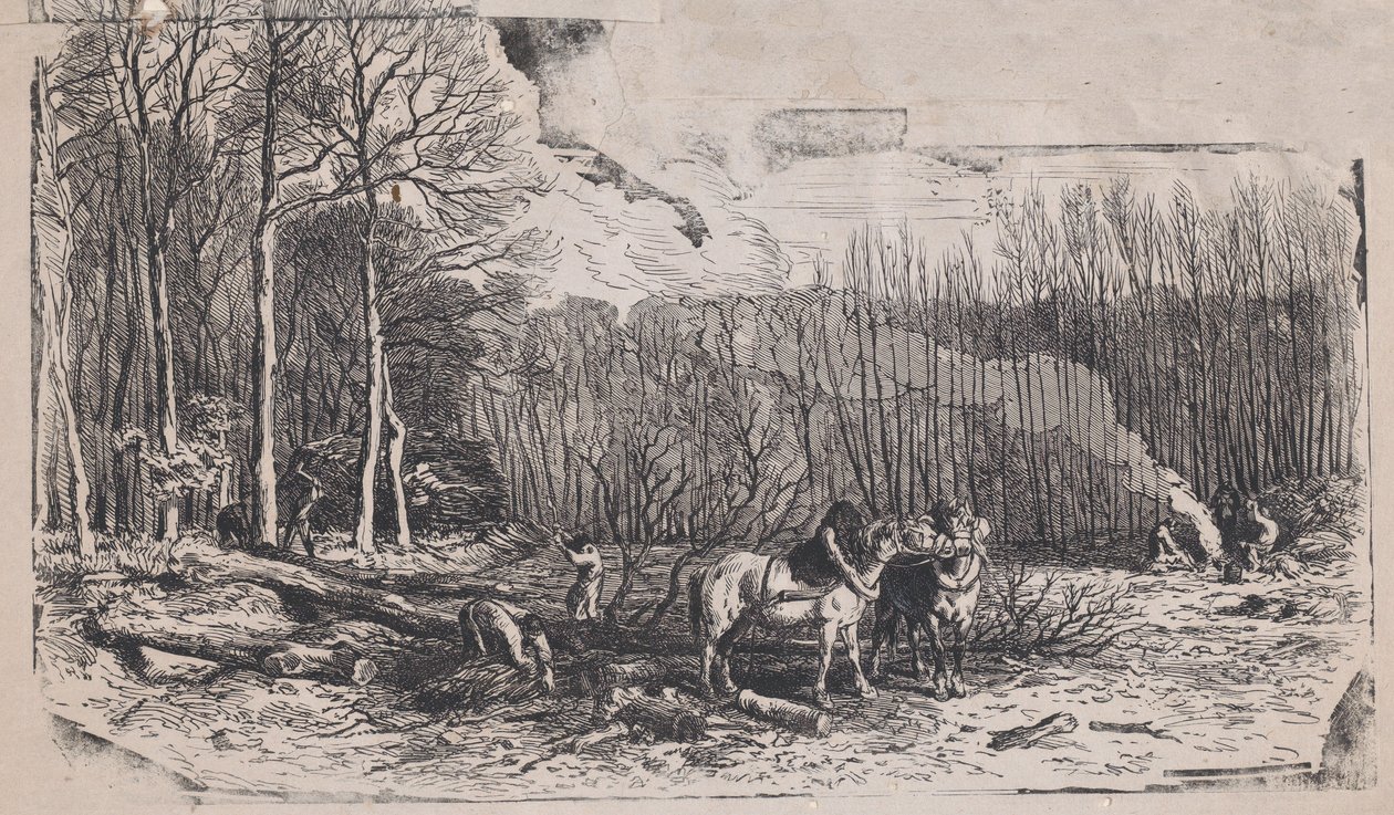 Fevereiro do Álbum de Assuntos Rústicos, 1859. de Charles Emile Jacque