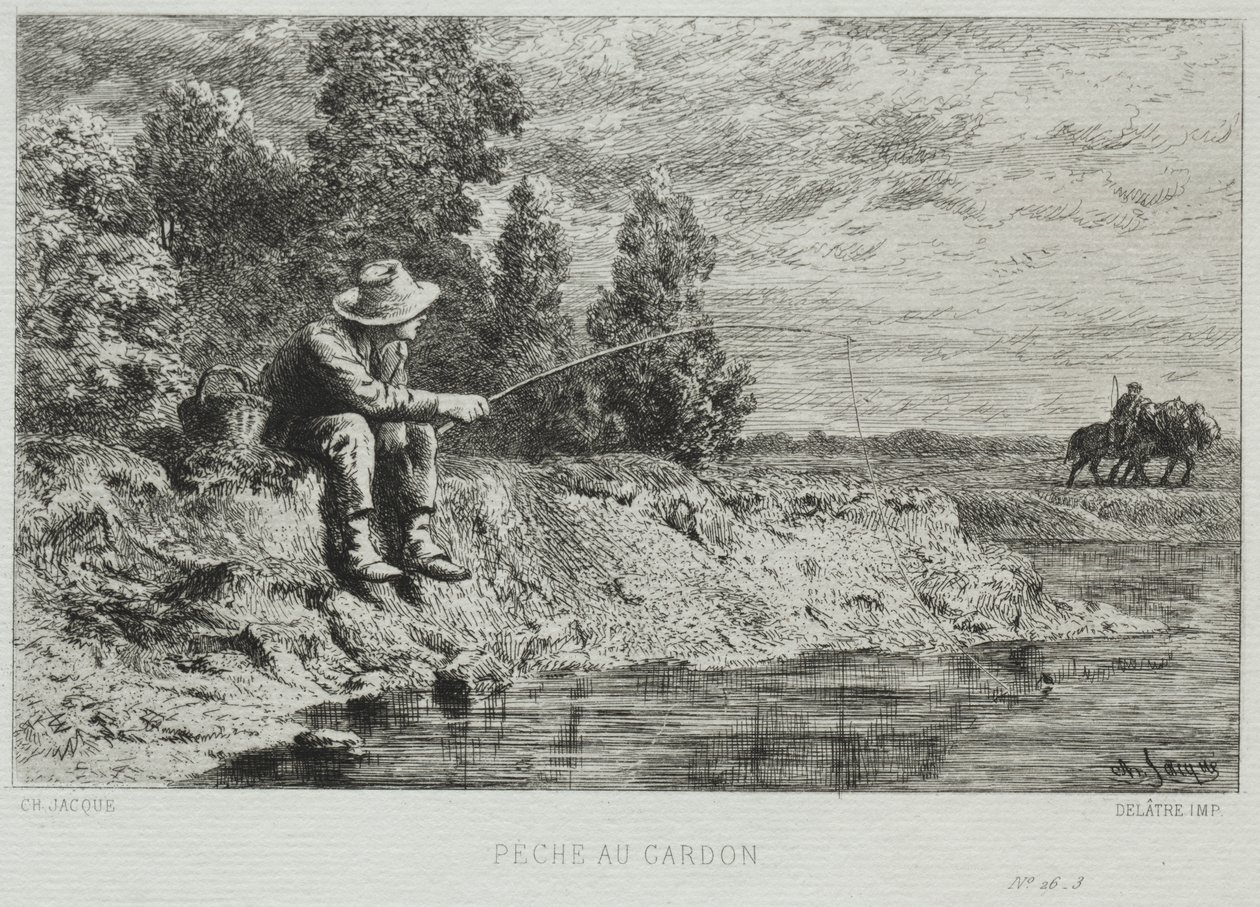 pescaria de Charles Emile Jacque