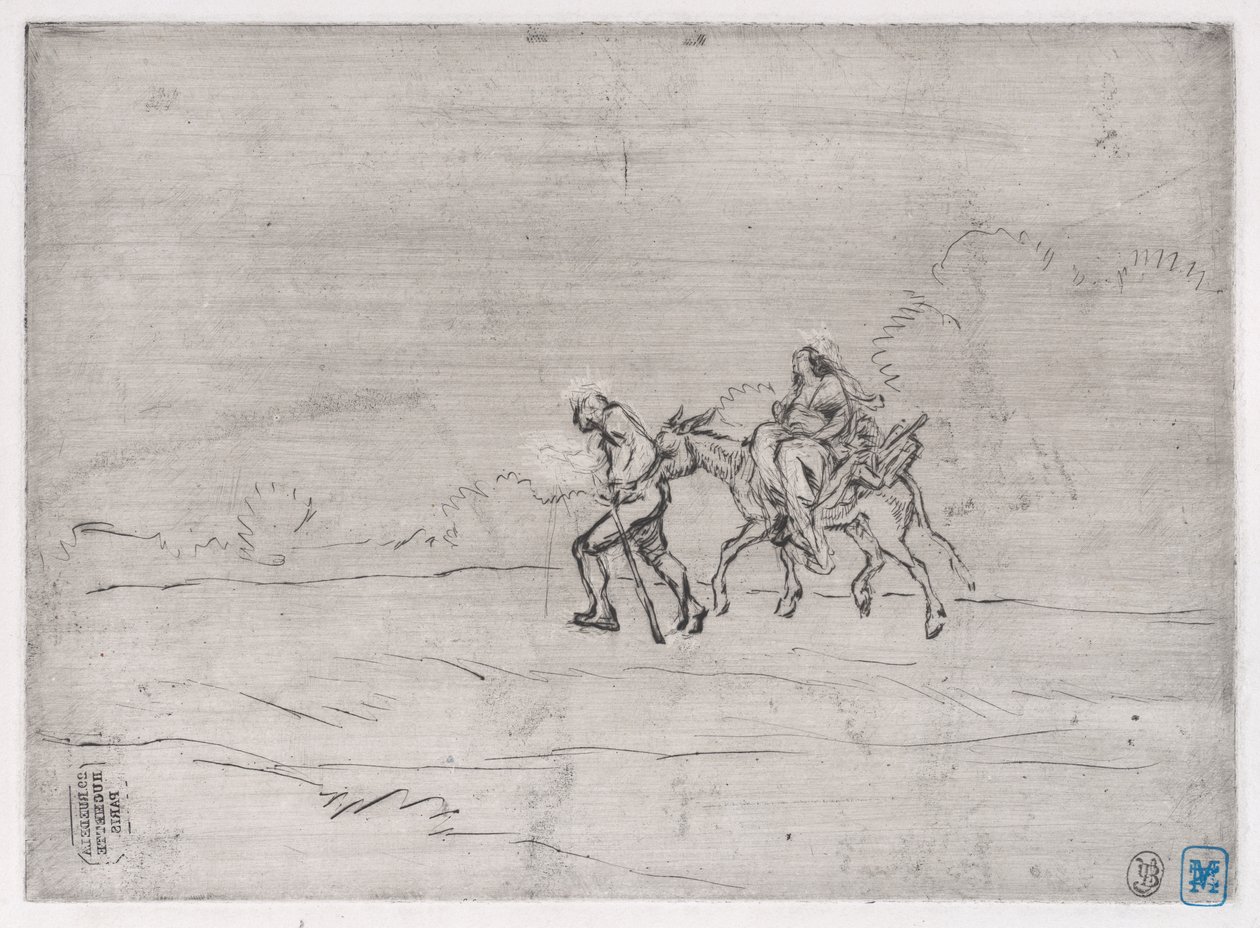 Fuga para o Egito, 1848. de Charles Emile Jacque