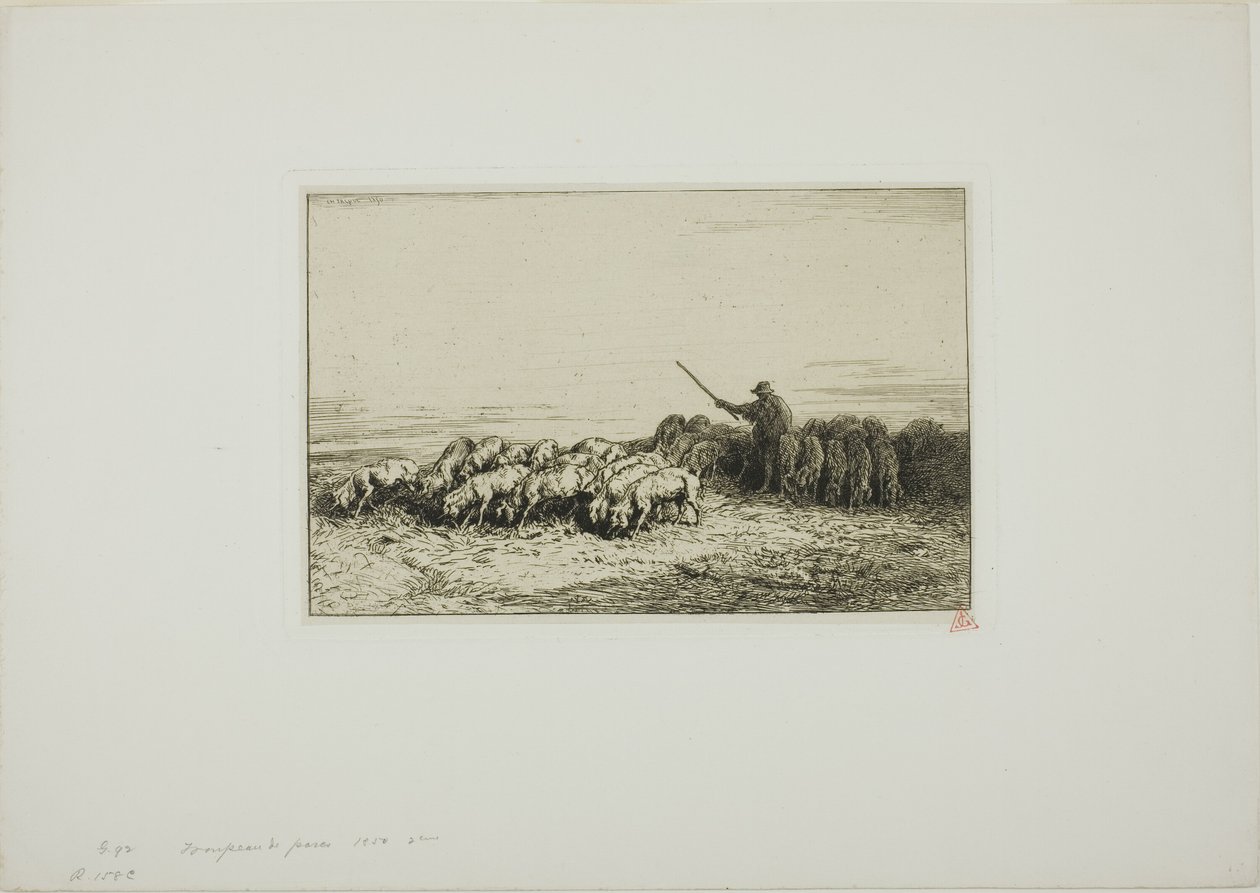 Rebanho de porcos de Charles Emile Jacque