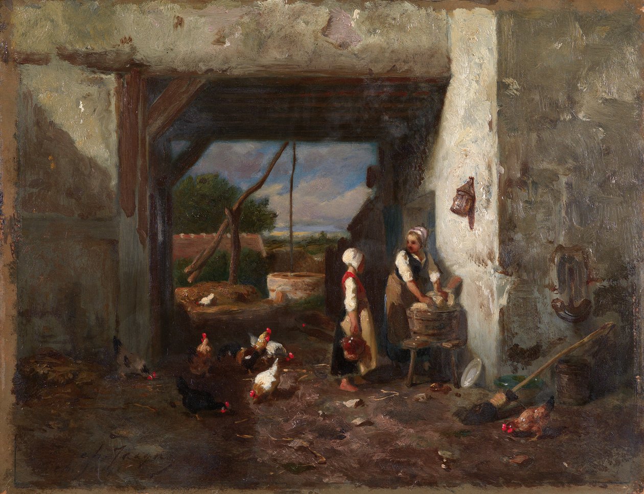 Hühnerhof de Charles Emile Jacque