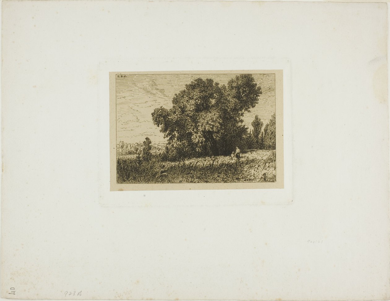 Paisagem da Ilha de Aligre, com duas mulheres de Charles Emile Jacque