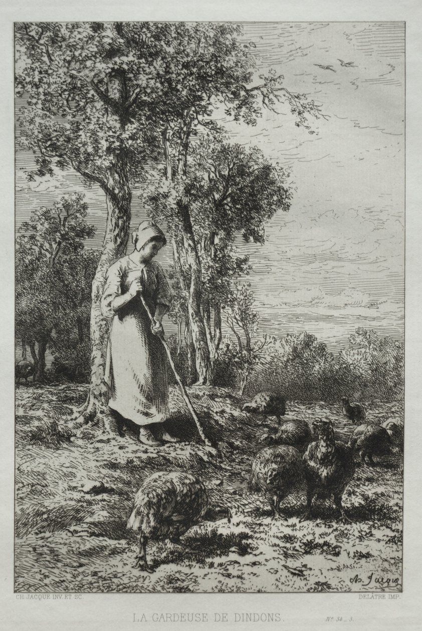 O guardião da Turquia. de Charles Emile Jacque