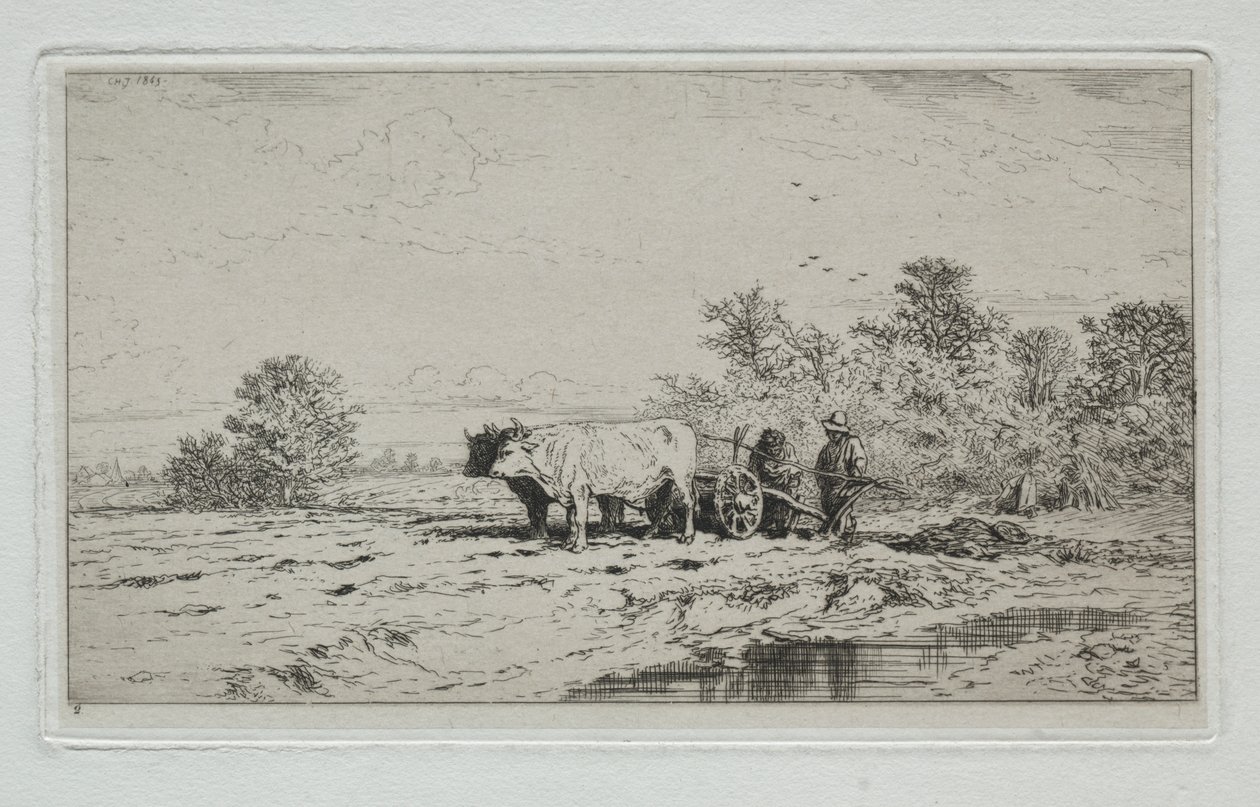 paisagem, trabalhadores de Charles Emile Jacque
