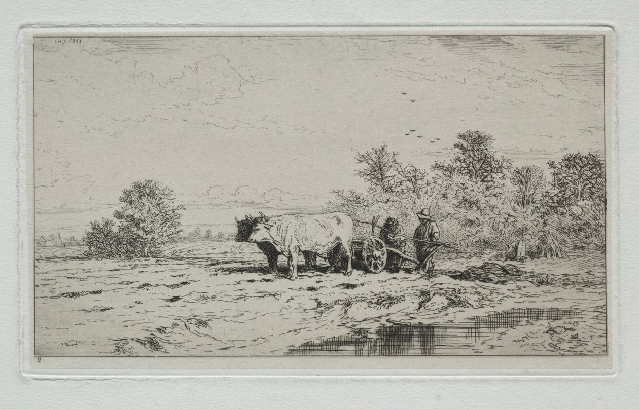 Paisagem, Trabalhadores, 1845. de Charles Emile Jacque