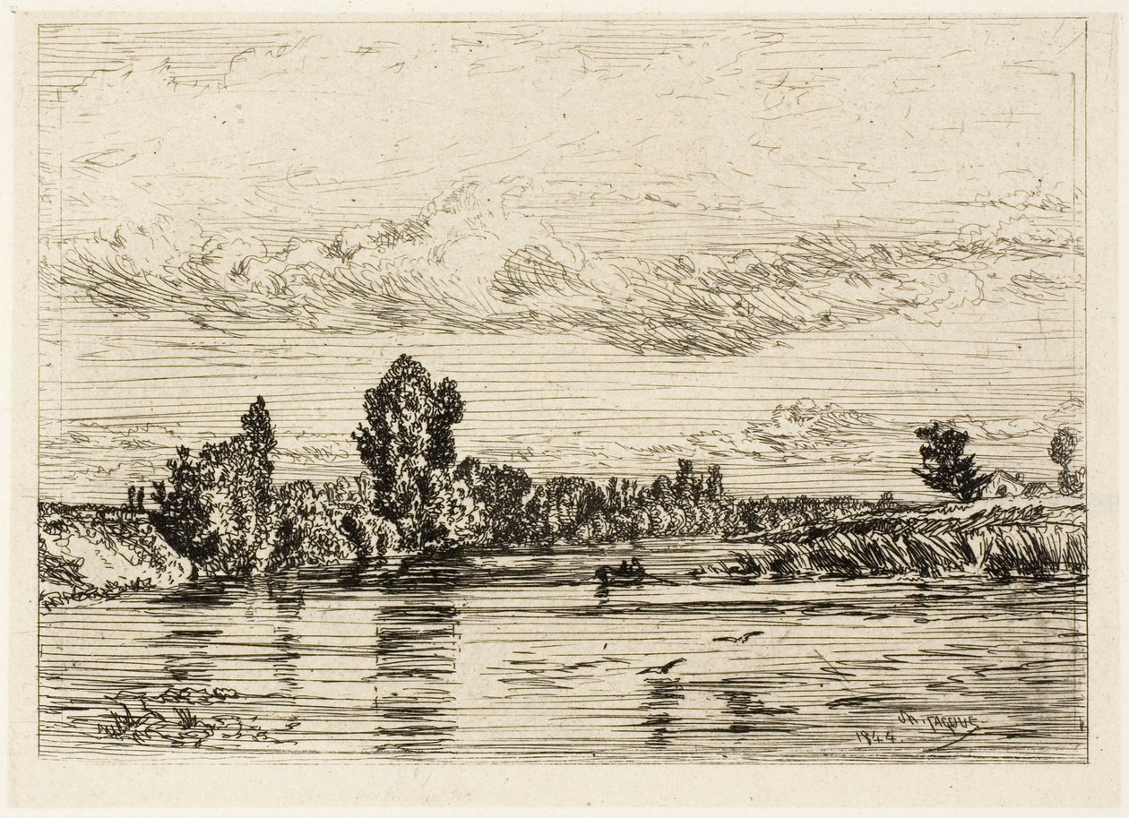 Paisagem perto de Asnières de Charles Emile Jacque
