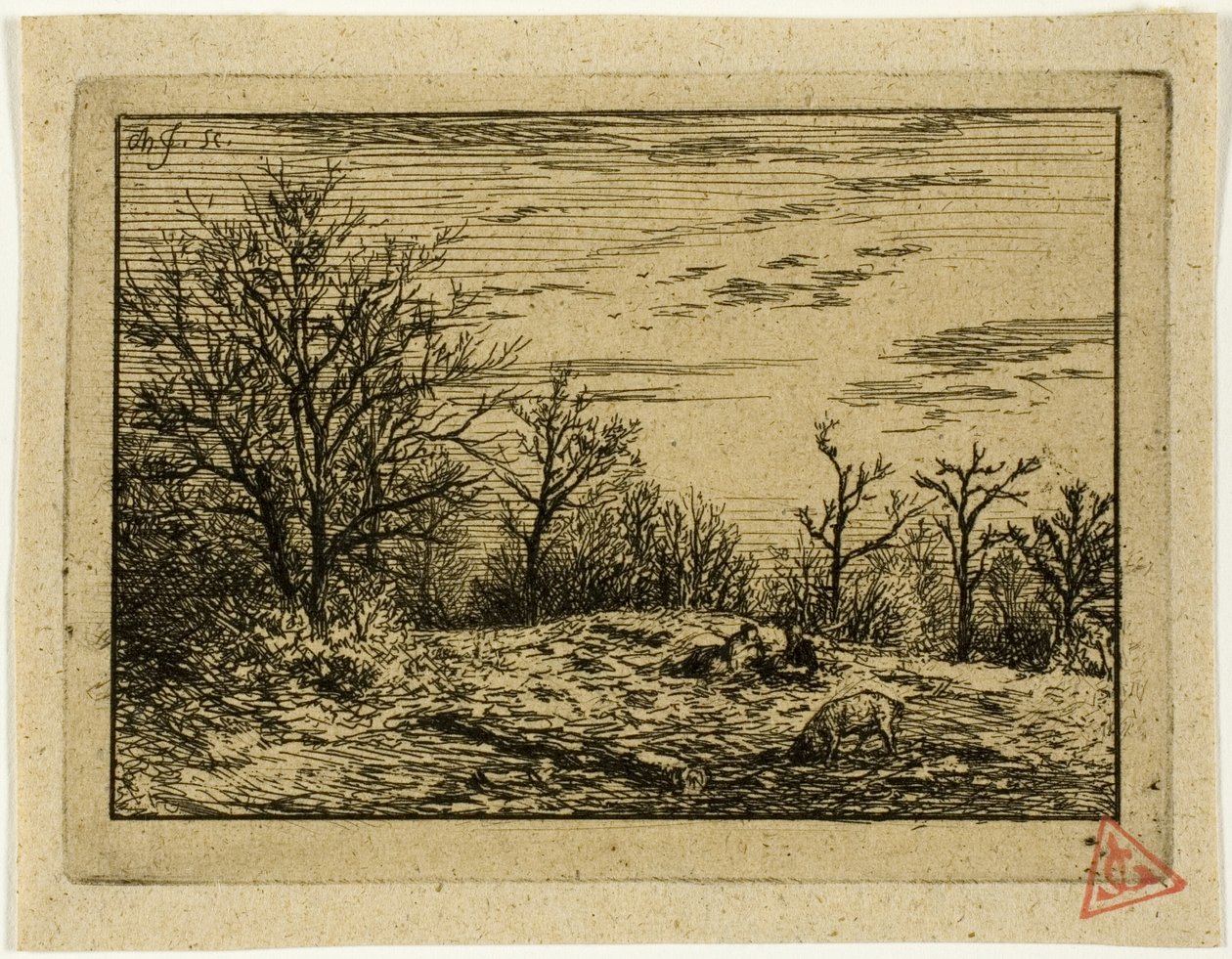 Paisagem no inverno de Charles Emile Jacque