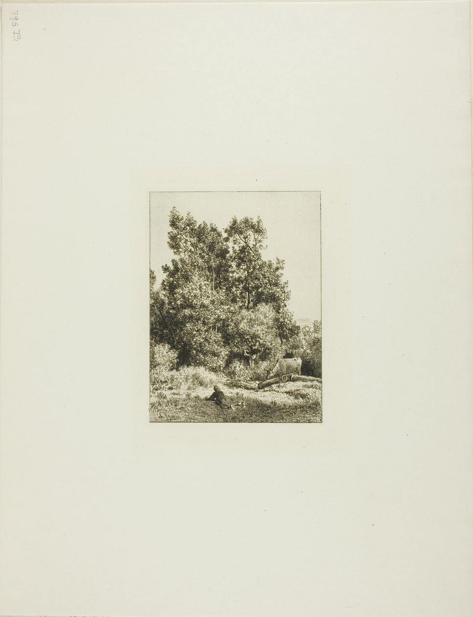 Paisagem com vaqueiro de Charles Emile Jacque