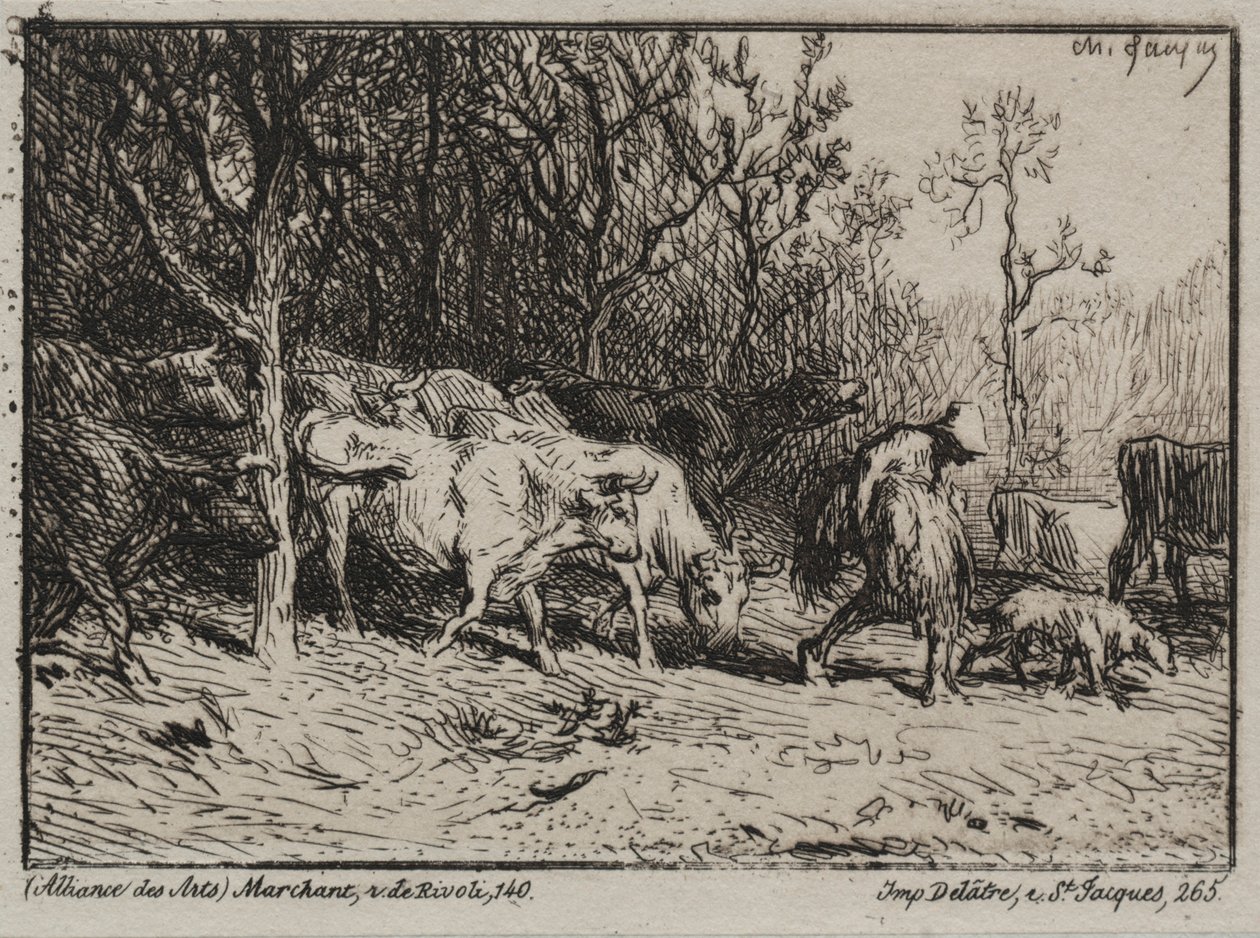 O Vacheur. de Charles Emile Jacque