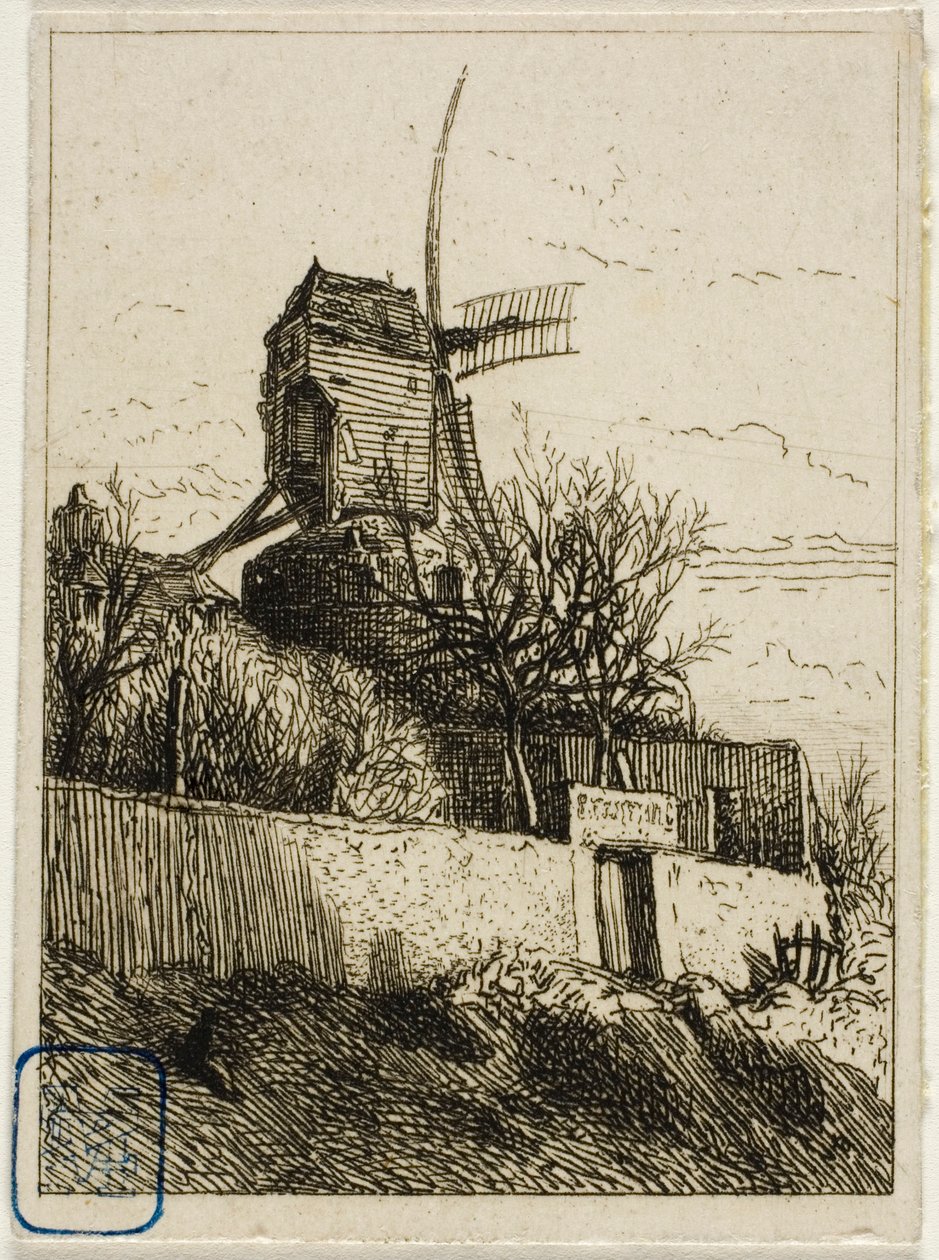 Pequeno moinho em Montmartre de Charles Emile Jacque