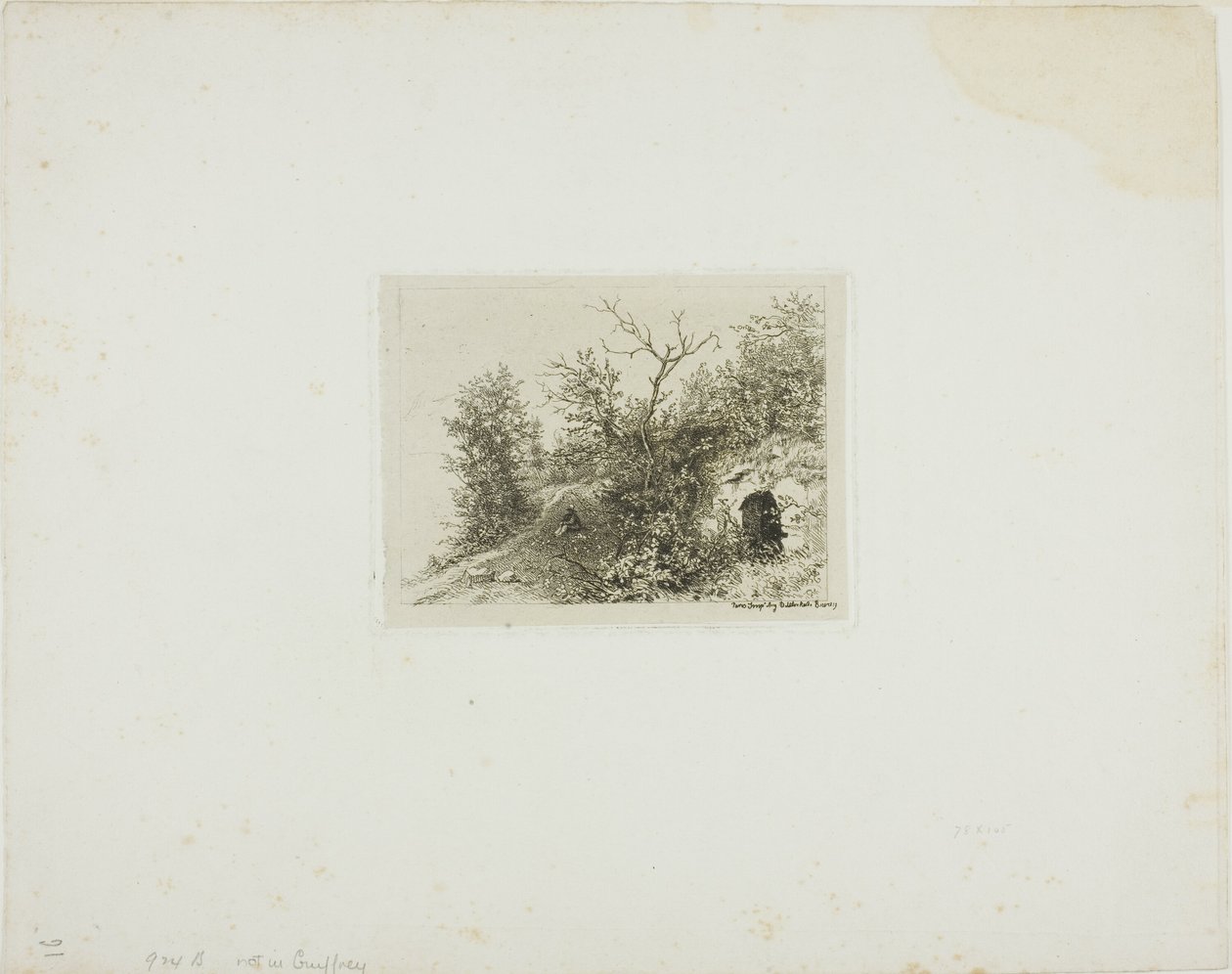 Homem sentado numa colina de Charles Emile Jacque