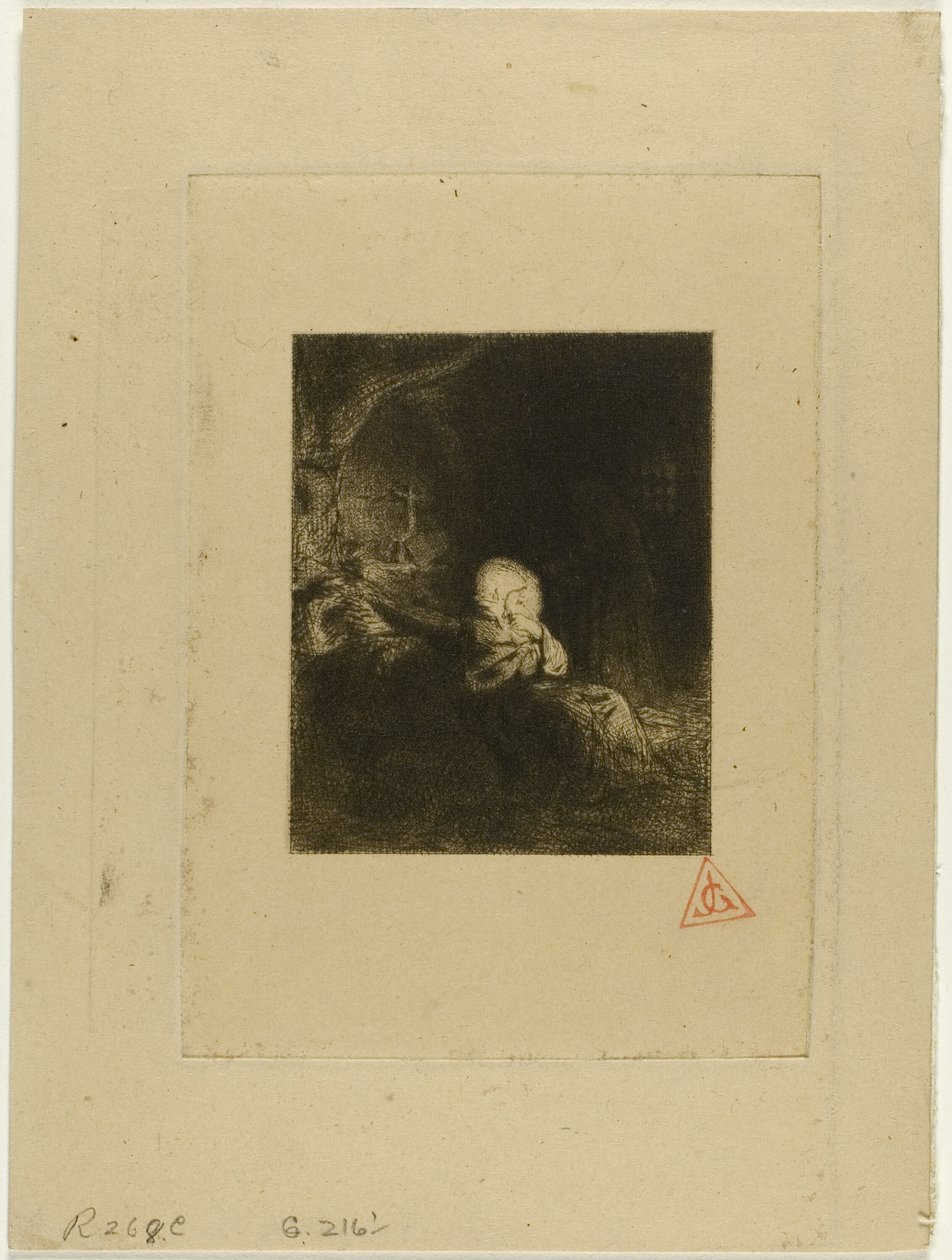 Monge em oração de Charles Emile Jacque