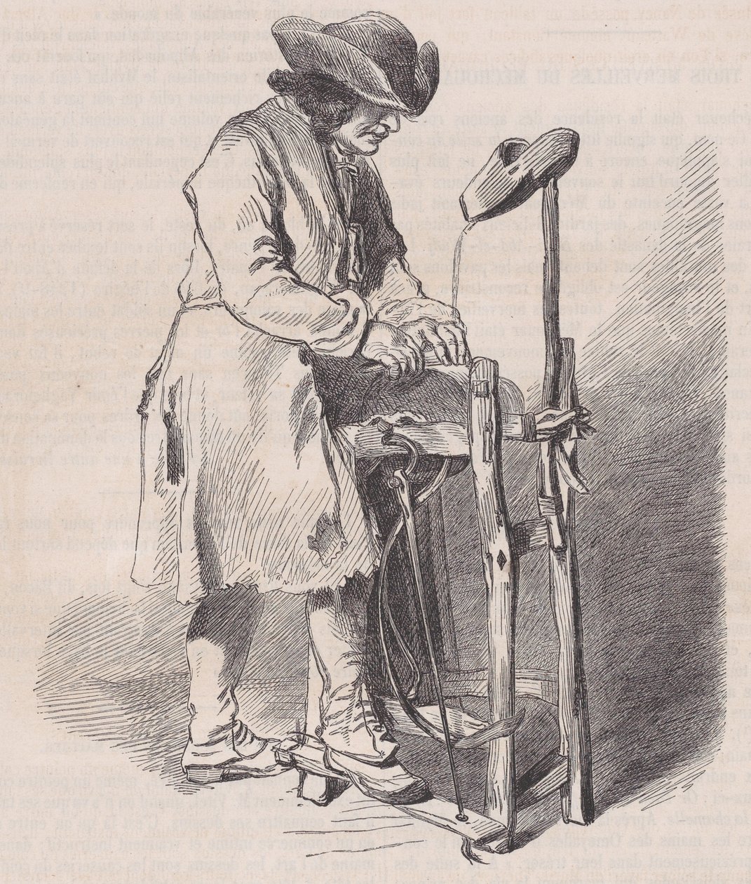 Museu do Louvre, coleção de desenhos, Le Remouleur, de Watteau, de Magasin Pitto..., ca. 1852. de Charles Emile Jacque